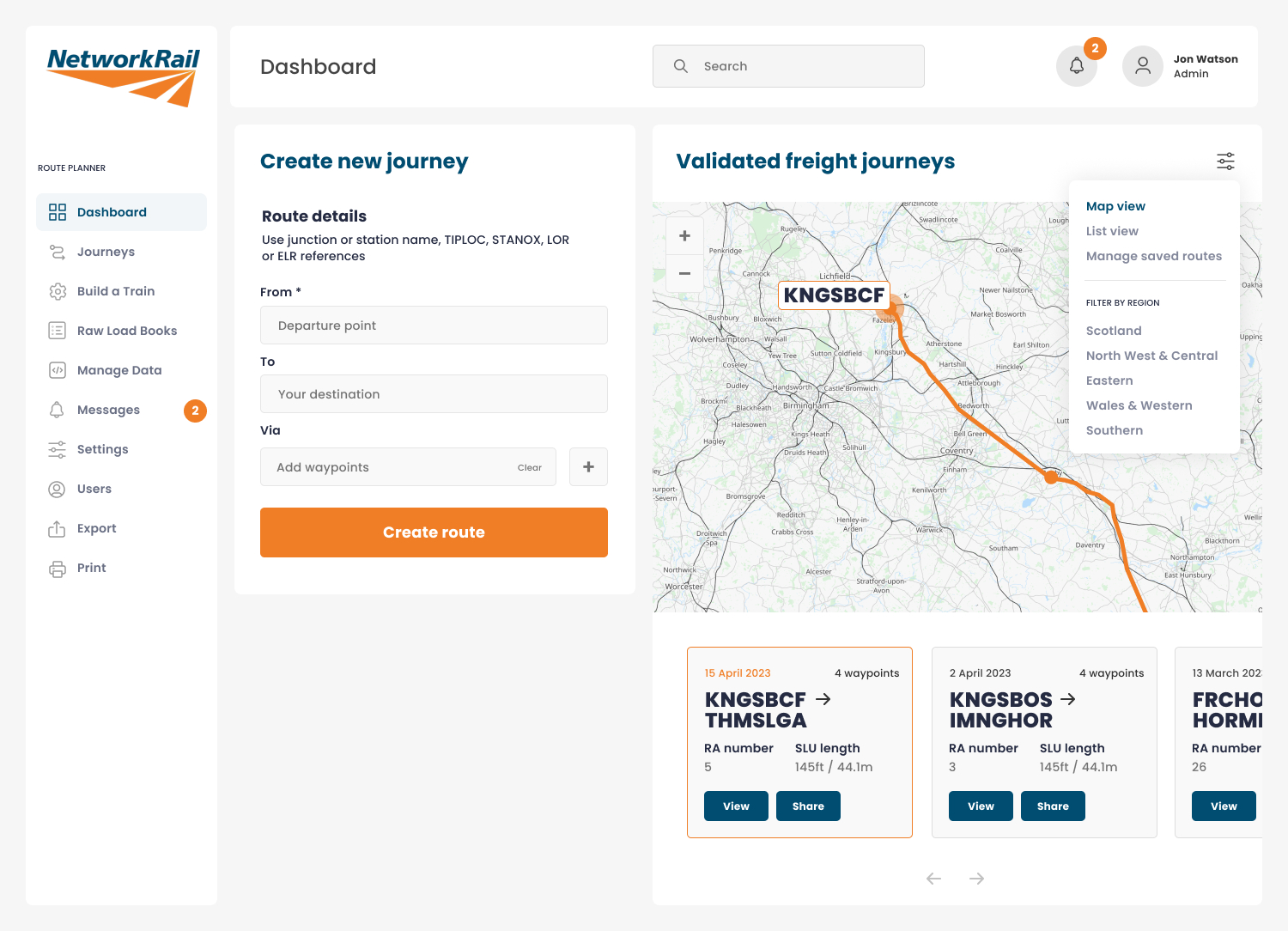 Network Rail Dashboard