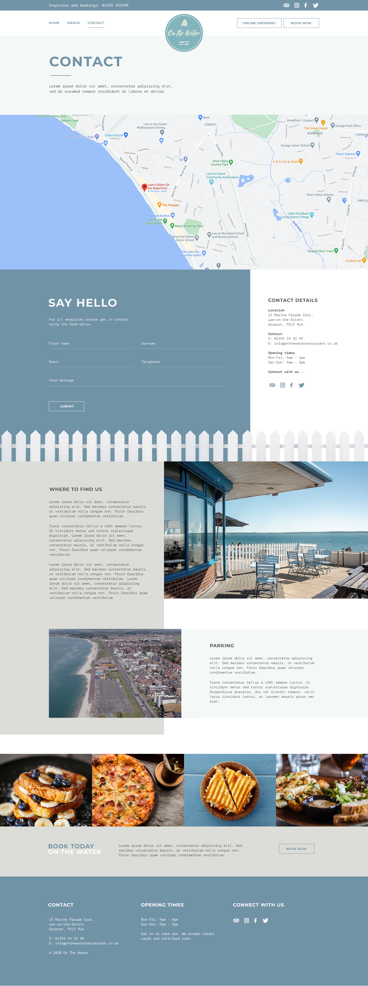 On The Water Restaurant Contact