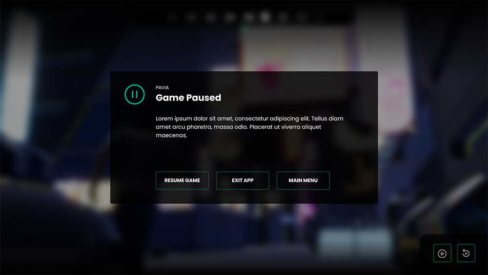 Pavia UI Design Screen