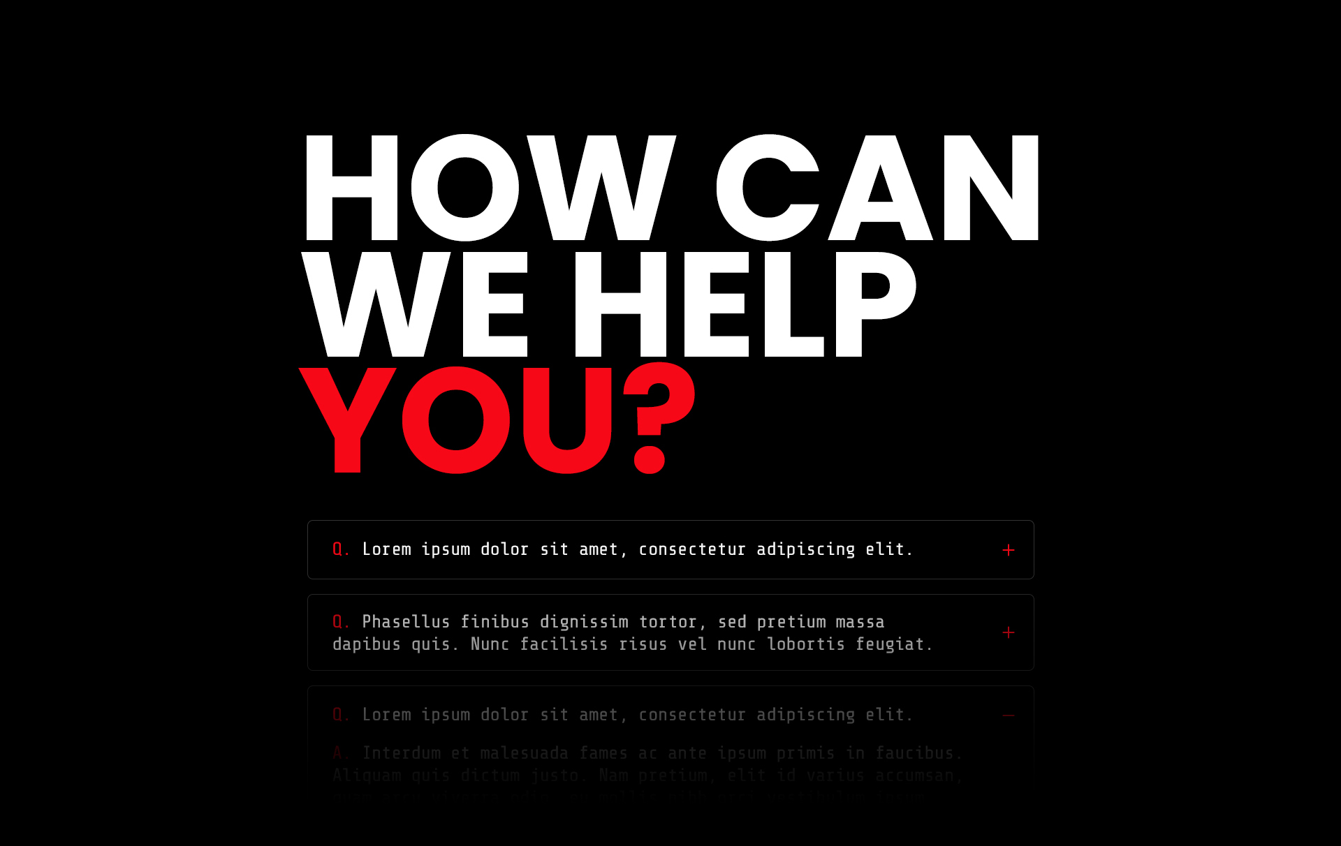 Pavs Website Section FAQ