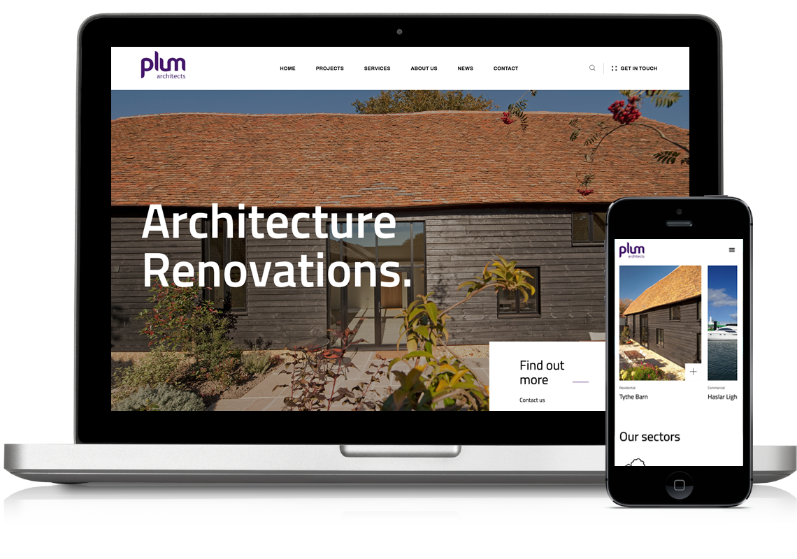 Plum Architects Website Design Homepage
